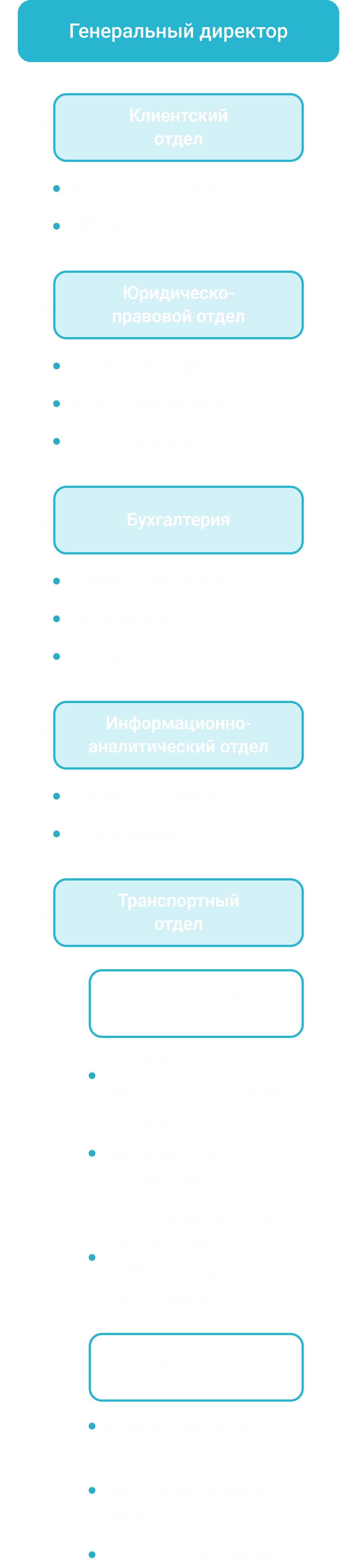 Структура компании ЛидерТранс РК - мобильная версия